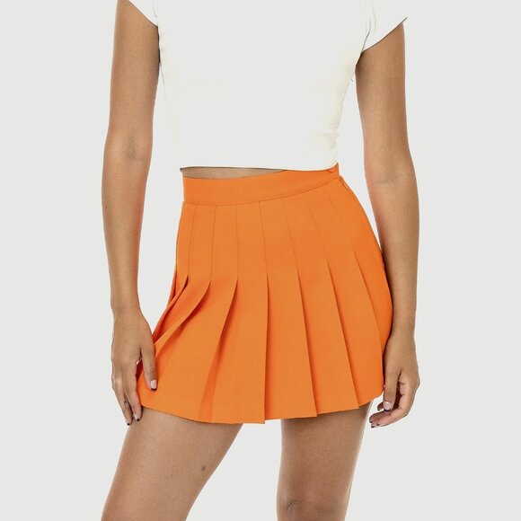 Los Angeles Apparel Tangerine Mini Tennis Skirt sz XL - Picture 1 of 5